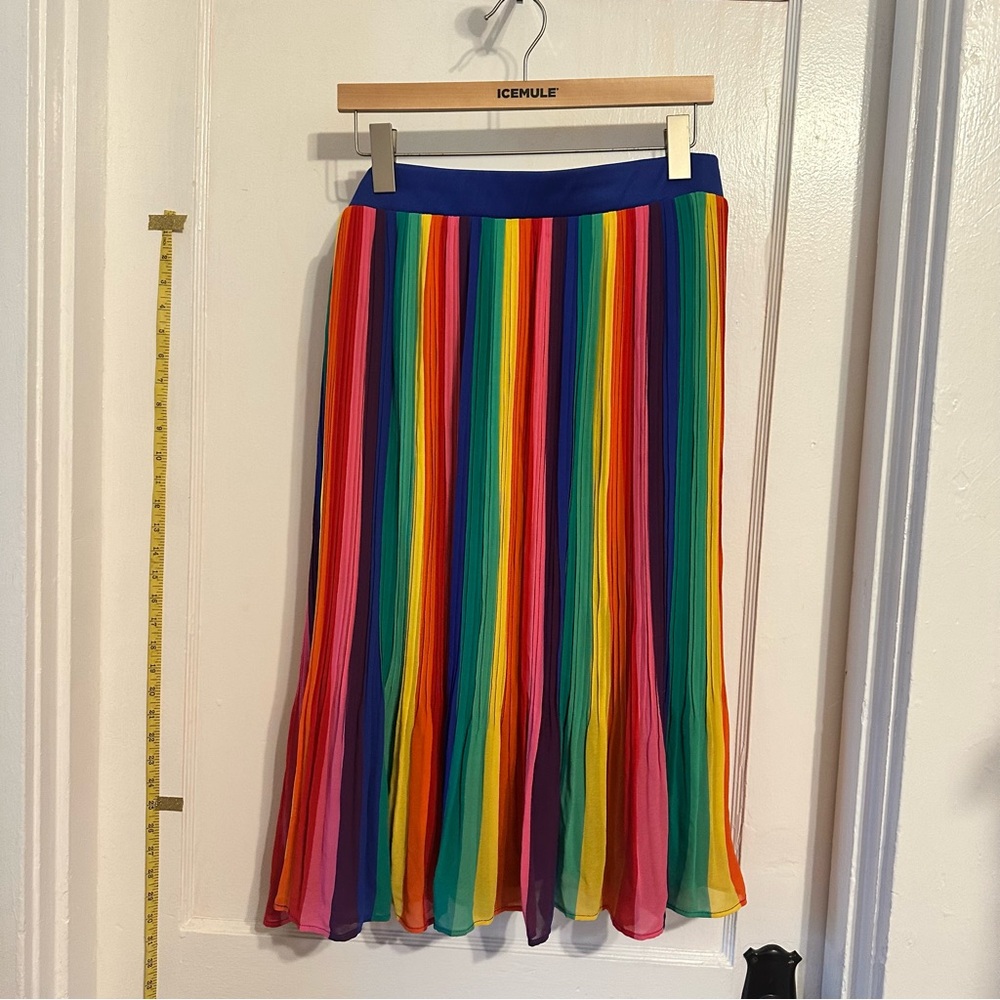 Torrid Rainbow Striped Accordion skirt